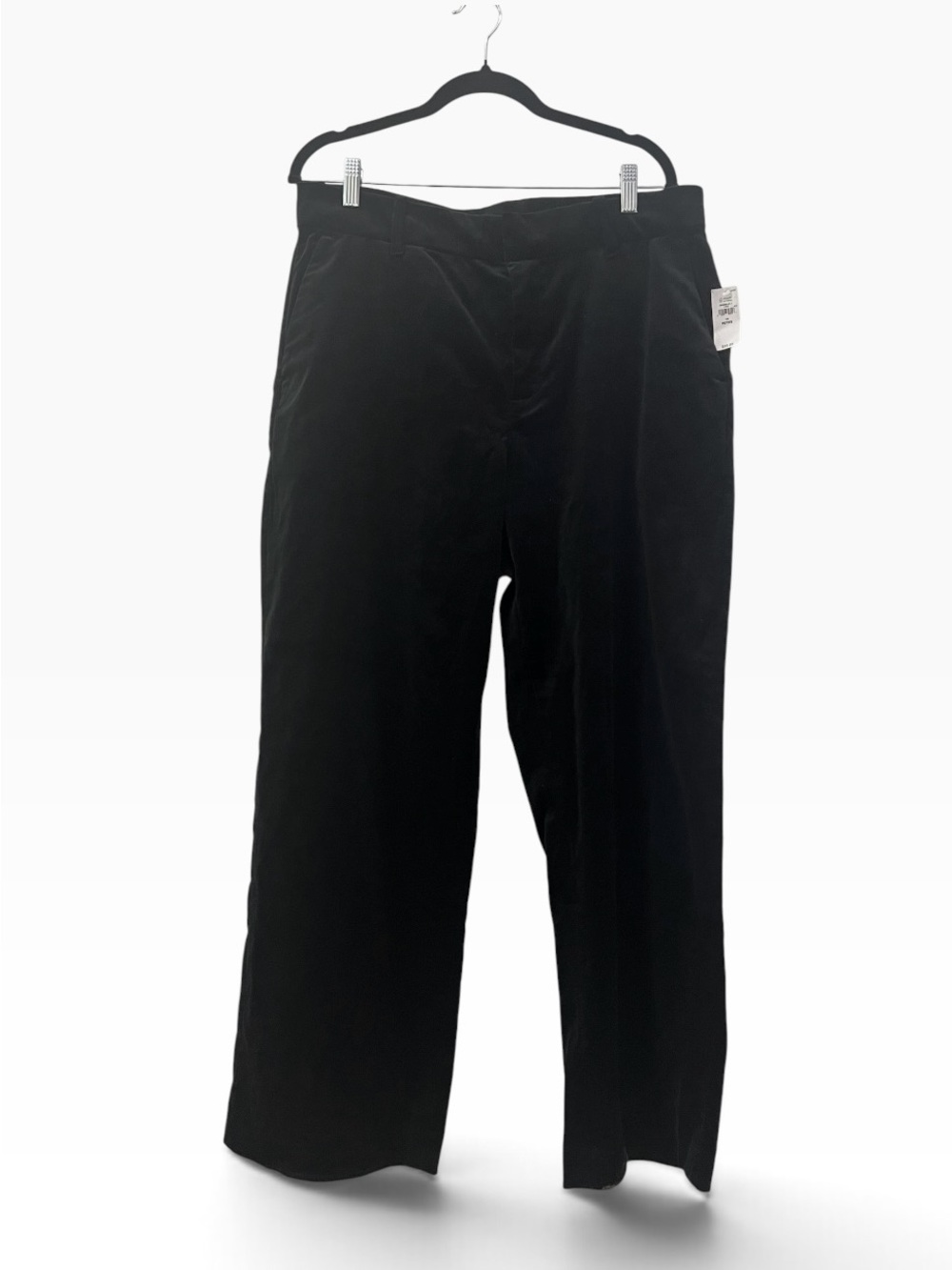 NWT GAP Black High Rise Velvet Straight Pants Trousers 14P Petite